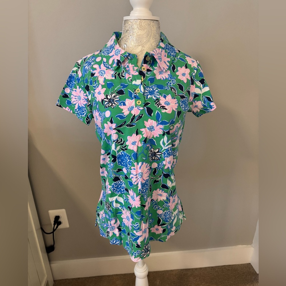 Lilly Pulitzer Frida Scallop Polo UPF 50+ Size: M